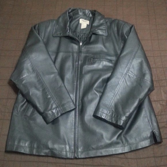 Vintage Leather Jacket Men's XL Black Motorcycle Biker Bomber Aviator - Picture 1 of 13